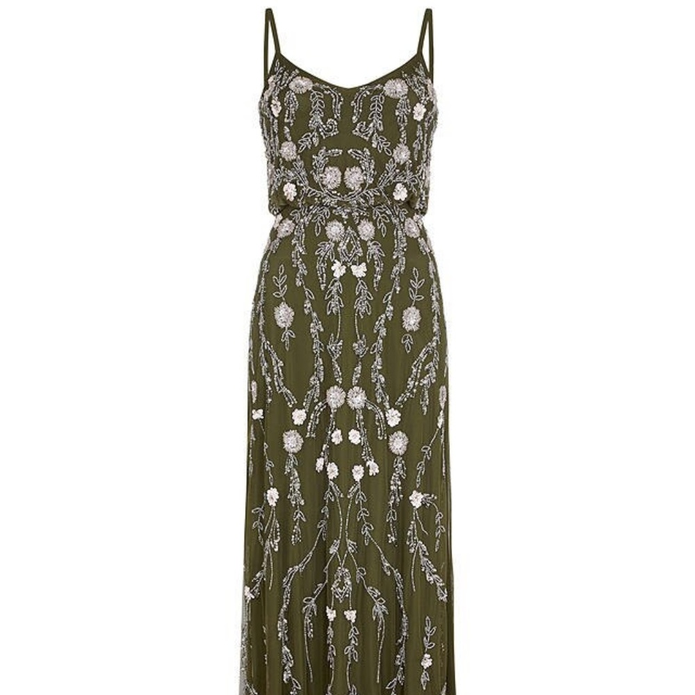 Adrianna Papell Floral Blouson Dress in Olive